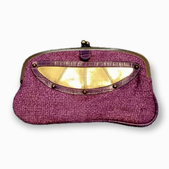 Vintage purple wool clutch - Picture 1 of 6